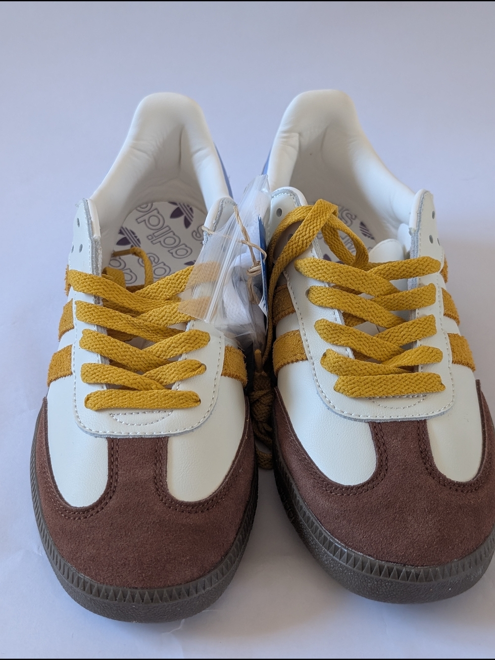 Adidas Brown And Lavender Sneakers with Mustard Laces - Size 7- New With Tags